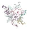 Vintage vector floral composition Royalty Free Stock Photo