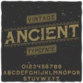 Vintage vector font. Elegant royal typeface in ancient style Royalty Free Stock Photo