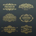 Vintage Vector Golden Banners Labels Frames. Royalty Free Stock Photo