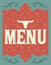 Vintage Vector grill - steak - restaurant menu design