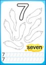 Printable worksheet for kindergarten and preschool. Exercises for writing numbers. Simple level of difficulty. Restore dashed line