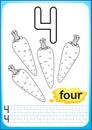 Printable worksheet for kindergarten and preschool. Exercises for writing numbers. Simple level of difficulty. Restore dashed line