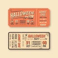 vintage vector illustration halloween tickets