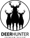 Vintage Vector Illustration logo of Hunter deer group