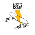 Ready To Skate, retro skateboarding design emblem