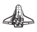 Vintage vector illustration of space shuttle Royalty Free Stock Photo