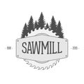 Vintage vector Label of Sawmill