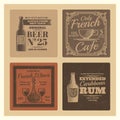 Vintage vector labels for cafe, bar, restaurant Royalty Free Stock Photo