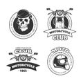 Vintage vector motorcycle or motorbike club emblems