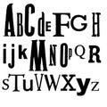 Vintage Vector Printed Alphabet.