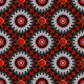 Vintage vector seamless mandalas pattern. Ornamental floral black white red background. Ethnic tribal style backdrop. Modern Royalty Free Stock Photo