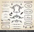 Vintage Vector Set of Borders Frames and Page Decorations Royalty Free Stock Photo