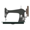 Vintage Vector Sewing Machine Inky Illustration side view.