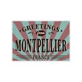 Montpellier Retro Tin Sign Vintage Vector Souvenir Sign Or Postcard Templates. Travel Theme.