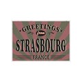 Strasbourg Retro Tin Sign Vintage Vector Souvenir Sign Or Postcard Templates. Travel Theme.