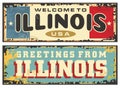 Vintage vector tin sign Illinois Royalty Free Stock Photo