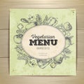 Vintage vegetarian food menu design.