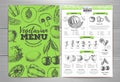 Vintage vegetarian menu design.