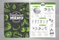 Vintage vegetarian menu design