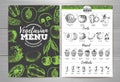 Vintage vegetarian menu design