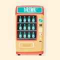 Vintage vending machine with drinks. Retro style. Purchase of water Royalty Free Stock Photo