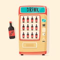 Vintage vending machine with drinks. Retro style. Purchase of water Royalty Free Stock Photo