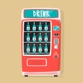 Vintage vending machine with drinks. Retro style. Purchase of water Royalty Free Stock Photo