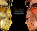 Vintage venetian carnival masks