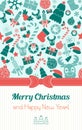 Vintage vertical christmas card. Typography. Flat design.