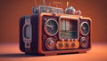 Vintage vibes with abstract retro radio illustration