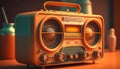 Vintage vibes with abstract retro radio illustration