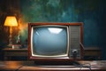 Vintage vibes Enjoy a retro TV view from yesteryears Royalty Free Stock Photo