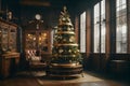 Vintage Vibes: Steampunk Christmas Tree Illuminating Nostalgic Holiday Charm