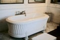 Vintage Victorian Clawfoot Antique Bathtub Royalty Free Stock Photo