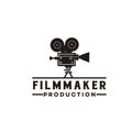 Vintage Video Camera Logo design for movie or cinema production Royalty Free Stock Photo