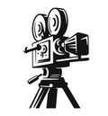 Vintage Video Camera Logo for movie or cinema project Royalty Free Stock Photo