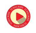 Vintage Video Subscribe Button Vector