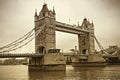 Vintage view of Tower Bridge, London Royalty Free Stock Photo