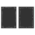 Vintage vignettes set on the black chalkboards Royalty Free Stock Photo