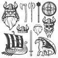 Vintage Viking Icon Set