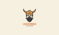 Vintage viking man head logo symbol icon vector graphic design Royalty Free Stock Photo