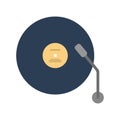 Vintage vinyl disc icon. Music disk symbol