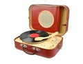 Vintage vinyl player with plate