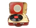 Vintage vinyl player with plate