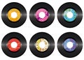 Vintage vinyl record set isolated