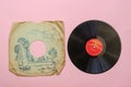 Vintage vinyl record of the USSR 1950s Royalty Free Stock Photo