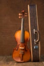 Vintage violin and case Royalty Free Stock Photo