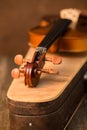 Vintage violin and case Royalty Free Stock Photo