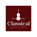 Vintage Violin or Cello logo design inspiration , classic and luxury logo designs