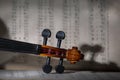 Vintage violin on the sheet music. Royalty Free Stock Photo